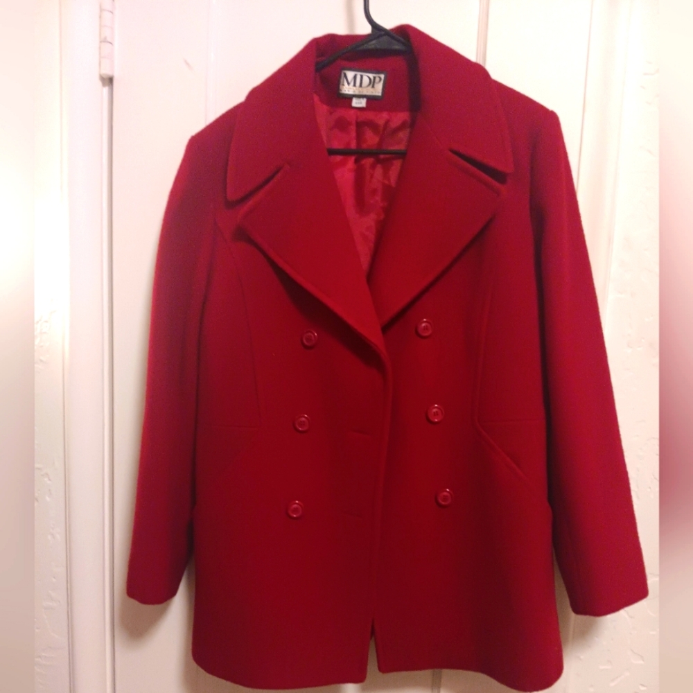 Women's Red Double-Breasted Coat